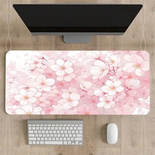Mauspad, Pinkfarbene Mausmatte mit genähten Kanten, Rutschfester Unterseite, ideal for Tastatur, Maus und Homeoffice, Gaming Arbeit(900x400x2mm) Bild 1