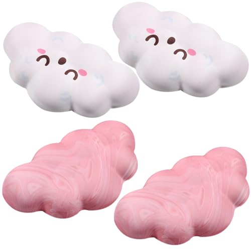 Tastatur und Maus Ergonomische Unterstützung Set, Cloud Handgelenkauflage, 4 Stück, Rosa Weiß, Rutschfeste Basis, Büro Laptop, Gaming Bild 1