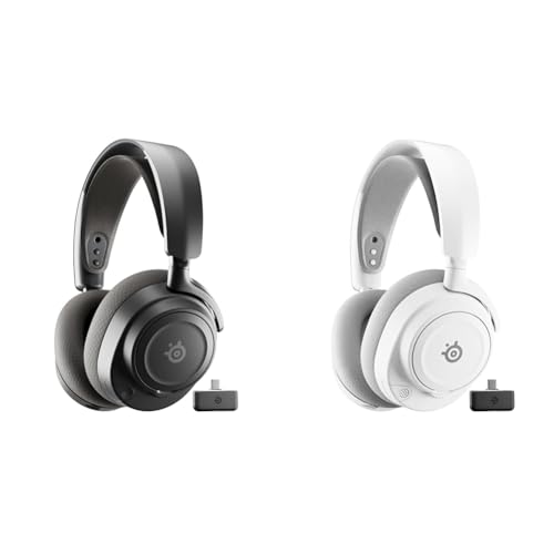 SteelSeries Bundle of Arctis Nova 7P Wireless Gen 2 Schwarz + Weiß - PS5 Headset - Gaming Headset Wireless - App-Steuerung - Über 50 Std. Akku & Schnellladefunktion - 2,4 GHz + Bluetooth - Für PlaySt Bild 1