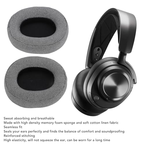 Ersatz-Ohrpolster für das Nova Pro kabellose Gaming-Headset, atmungsaktive Ohrpolster aus Baumwoll-Leinen mit hochdichtem Memory-Schaum, ausschließlich kompatibel mit Bild 7