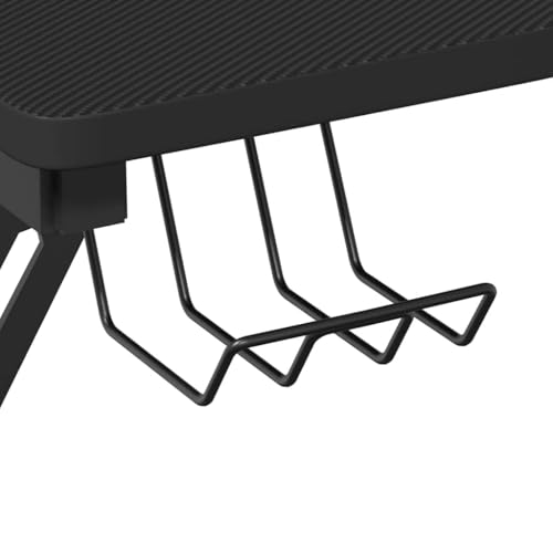 Gaming-Schreibtisch, Ergonomischer Computertisch mit Y-Gestell, PC-Tisch mit Getränkehalter & Headset-Halter, Stabile Gaming-Station für Büro & Zocken, Schwarz Rot, 110 x 60 x 75 cm Bild 7