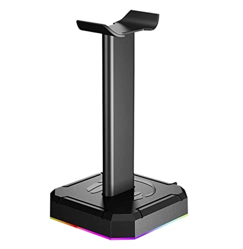 Gaming-Kopfhörerständer, Aluminiumlegierung, Universal-Aufhänger mit LED-Lichtstreifen, Schreibtischzubehör für Kopfhörer, kompatibel mit den meisten Headsets Bild 1