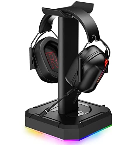 Gaming-Kopfhörerständer, Aluminiumlegierung, Universal-Aufhänger mit LED-Lichtstreifen, Schreibtischzubehör für Kopfhörer, kompatibel mit den meisten Headsets Bild 3