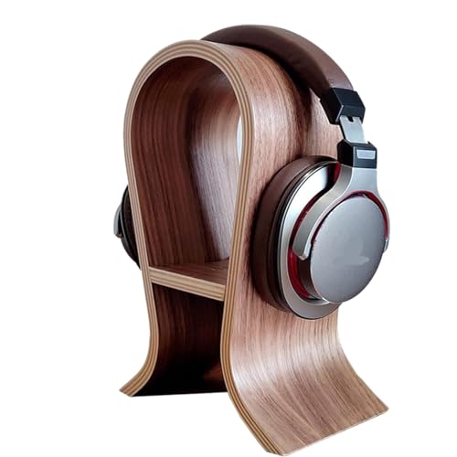 Kopfhörerständer – Walnussholz-Finish, Gaming-Headset-Display, kreatives Kopfhörer-Regal für PC und Computer, ideal für Schreibtisch-Organisation und Aufbewahrung Bild 1