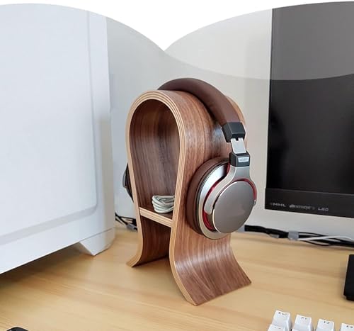 Kopfhörerständer – Walnussholz-Finish, Gaming-Headset-Display, kreatives Kopfhörer-Regal für PC und Computer, ideal für Schreibtisch-Organisation und Aufbewahrung Bild 4