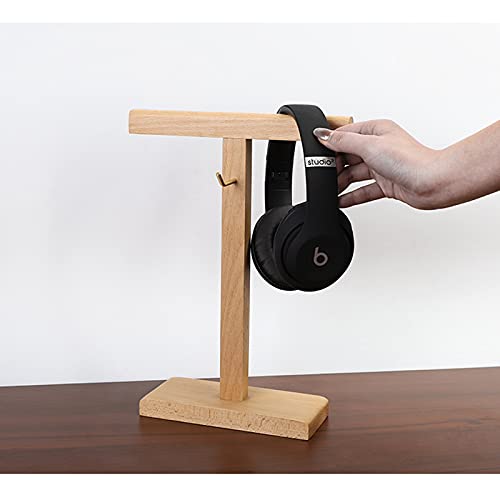 Kopfhörerständer, Massivholz, Gaming-Headset-Halter, multifunktionaler Display-Aufhänger für die meisten Kopfhörergrößen, Schreibtisch-Organizer für Gaming und Audio-Zubehör Bild 5