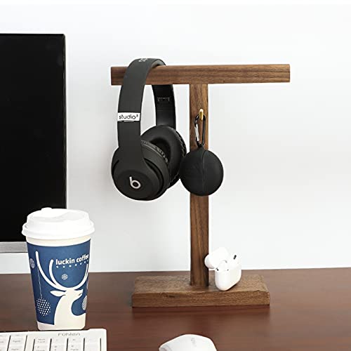 Kopfhörerständer, Massivholz, Gaming-Headset-Halter, multifunktionaler Display-Aufhänger für die meisten Kopfhörergrößen, Schreibtisch-Organizer für Gaming und Audio-Zubehör Bild 5