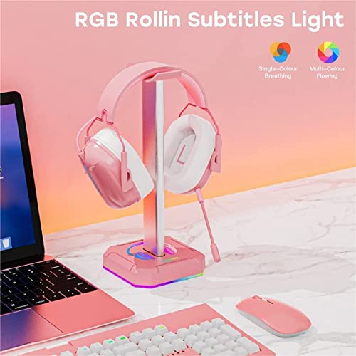 Gaming-Kopfhörerständer, Aluminiumlegierung, Universal-Headset-Halter mit Lichtstreifen, Kopfhörer-Zubehör für den Schreibtisch, robustes und stilvolles Design Bild 4