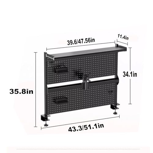 Metall-Schreibtisch-Stecktafel mit Monitorständer, passend für 81,3 cm große Monitore, Gaming- und Heimbüro-Organizer für Computerzubehör Bild 2