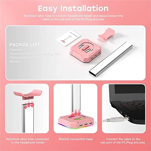 Kopfhörerständer mit USB-Aufladung, kreativer Over-Ear-Headset-Halter für Schreibtisch-Organisation, platzsparendes Design für Gaming, Büro und Zuhause Bild 3