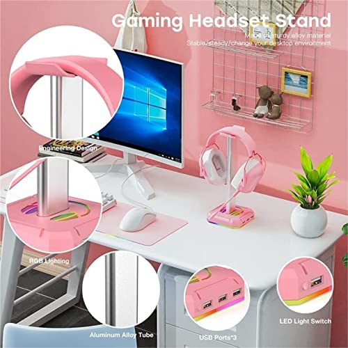 Kopfhörerständer mit USB-Aufladung, kreativer Over-Ear-Headset-Halter für Schreibtisch-Organisation, platzsparendes Design für Gaming, Büro und Zuhause Bild 6