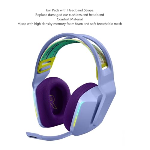 Ejoyous Ohrpolster mit Kopfbügel für G733 und G335, Atmungsaktive Mesh-Ohrpolster für Gaming-Headsets mit Komfortablem, Geräuschisolierendem Schaumstoff (Purple) Bild 2