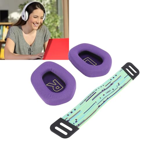 Ejoyous Ohrpolster mit Kopfbügel für G733 und G335, Atmungsaktive Mesh-Ohrpolster für Gaming-Headsets mit Komfortablem, Geräuschisolierendem Schaumstoff (Purple) Bild 4