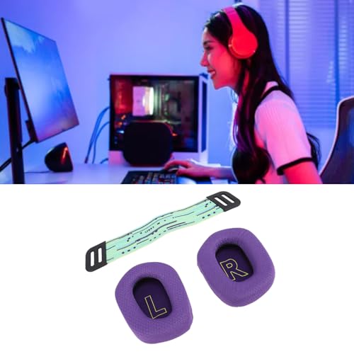 Ejoyous Ohrpolster mit Kopfbügel für G733 und G335, Atmungsaktive Mesh-Ohrpolster für Gaming-Headsets mit Komfortablem, Geräuschisolierendem Schaumstoff (Purple) Bild 5