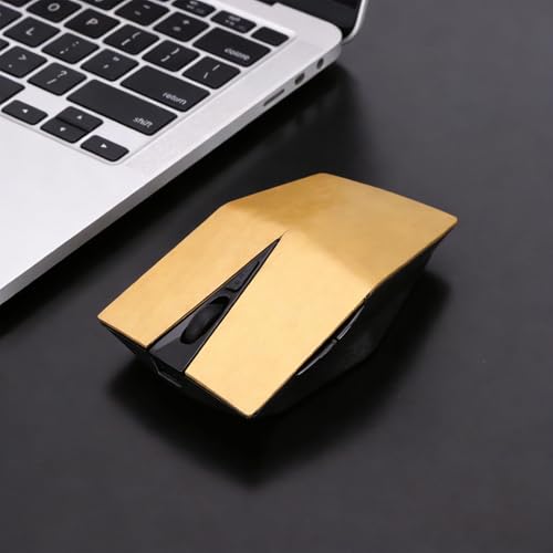 Cuifati Kabellose Maus, Geräuschloses Klickdesign, Ergonomische Computermaus, 2,4-GHz-Funkmaus mit Einstellbarer Auflösung von 800/1200 DPI für Laptop und Desktop-PC (Gold) Bild 5