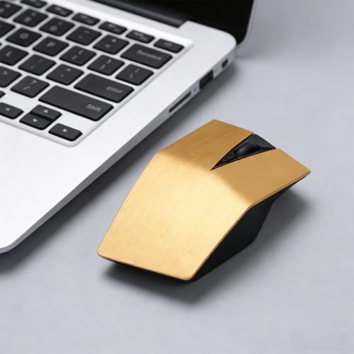 Cuifati Kabellose Maus, Geräuschloses Klickdesign, Ergonomische Computermaus, 2,4-GHz-Funkmaus mit Einstellbarer Auflösung von 800/1200 DPI für Laptop und Desktop-PC (Gold) Bild 6
