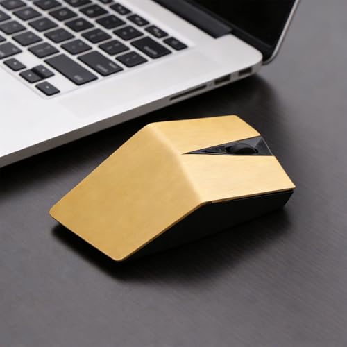 Cuifati Kabellose Maus, Geräuschloses Klickdesign, Ergonomische Computermaus, 2,4-GHz-Funkmaus mit Einstellbarer Auflösung von 800/1200 DPI für Laptop und Desktop-PC (Gold) Bild 7