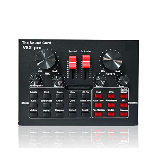 USB Audio Mixer Soundkarte mit Headset Mikrofon für Live Broadcast, Webcast, Gaming und Musikaufnahmen - Kompatibel mit BM800 und anderen Mikrofonen Bild 3