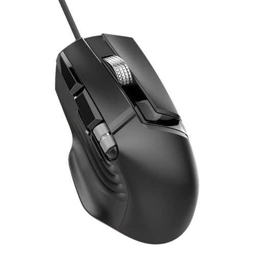XUMIUZIY RGB Gaming Maus mit Kabel, 1200–12400 DPI, Zwei Scrollräder, 7 Beleuchtungsmodi, Makroprogrammierung, Ergonomisches Design für Laptop und PC Bild 1