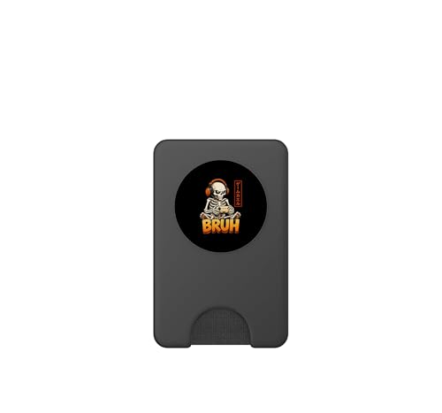 Bruh Skelett Konsole Player Gaming Meme Headset Geek Gamer PopSockets PopWallet für MagSafe Bild 2