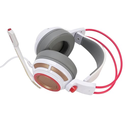 Gaming-Headset, 7.1-Surround-Sound, USB-Headset mit Omnidirektionalem Mikrofon, Over-Ear-Kopfhörer für Gaming-PC, Leichtes Plug-and-Play- mit Geräuschunterdrückung und LED-Licht Bild 3