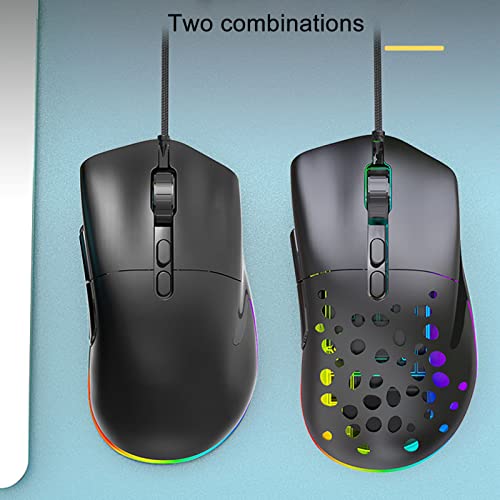 RGB-Gaming-Maus, Ultraleichte Wabenschale, 12000 DPI, Optischer Sensor, Kabelgebundene Spielmaus für Präzise Cursorbewegungen, Ergonomisch für EIN Komfortables Spielerlebnis Bild 4