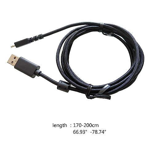 Ersatz-Ladekabel schwarz geflochten USB auf Adapter für G502 Gaming-Mäuse Bild 5