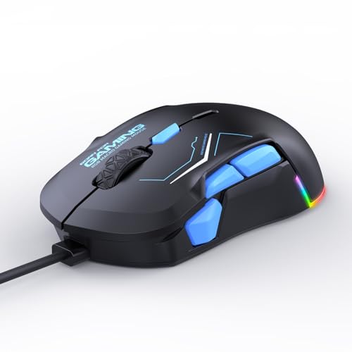 PUSOKEI Kabelgebundene Gaming Maus, 12800 DPI, Ergonomische Optische Computermaus mit 13 RGB Lichteffekten, 10 Programmierbaren Tasten, 4 Modi – Makro Maus für PC & Laptop Bild 1
