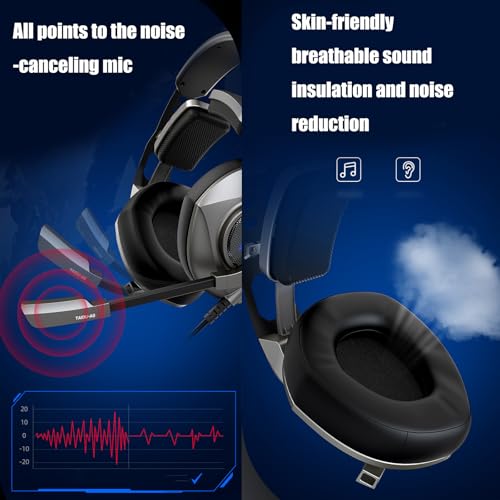 Kabelgebundene Kopfhörer mit Mikrofon, Farblicht-Headsets für immersives Gaming, einfaches Sound-Streaming-Kopfhörer Bild 3