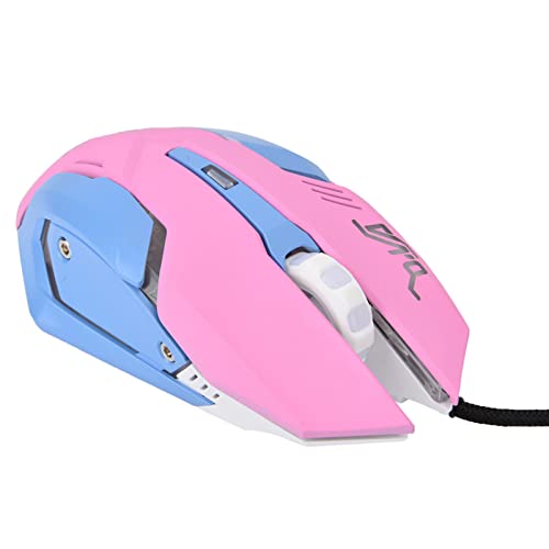Ergonomische Kabelgebundene Gaming-Maus, 3200 DPI, Rosa ABS-Material mit LED-Beleuchtung für Profi-Gamer und High-End-Spieler, Kompatibel mit und Mac Bild 1