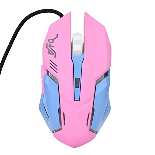 Ergonomische Kabelgebundene Gaming-Maus, 3200 DPI, Rosa ABS-Material mit LED-Beleuchtung für Profi-Gamer und High-End-Spieler, Kompatibel mit und Mac Bild 2