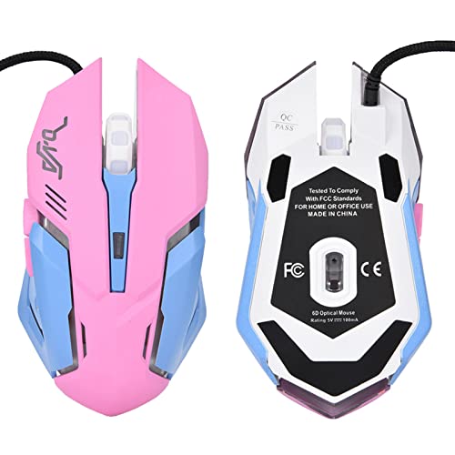 Ergonomische Kabelgebundene Gaming-Maus, 3200 DPI, Rosa ABS-Material mit LED-Beleuchtung für Profi-Gamer und High-End-Spieler, Kompatibel mit und Mac Bild 4