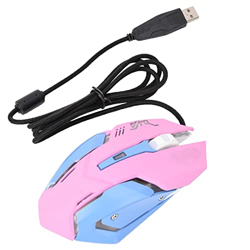 Ergonomische Kabelgebundene Gaming-Maus, 3200 DPI, Rosa ABS-Material mit LED-Beleuchtung für Profi-Gamer und High-End-Spieler, Kompatibel mit und Mac Bild 5