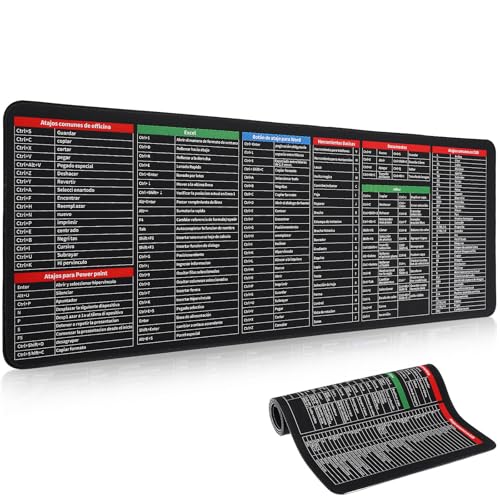 rutschfeste Schreibtischunterlage Multifunktionales aus Gummi und Stoff Großes Praktische Maus und Tastaturmatte Mauspad mit Tastenkombinationen für Bürogestaltung und Gaming Bild 1