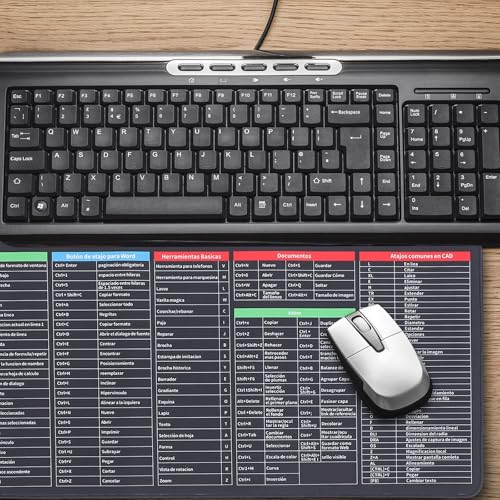 rutschfeste Schreibtischunterlage Multifunktionales aus Gummi und Stoff Großes Praktische Maus und Tastaturmatte Mauspad mit Tastenkombinationen für Bürogestaltung und Gaming Bild 4