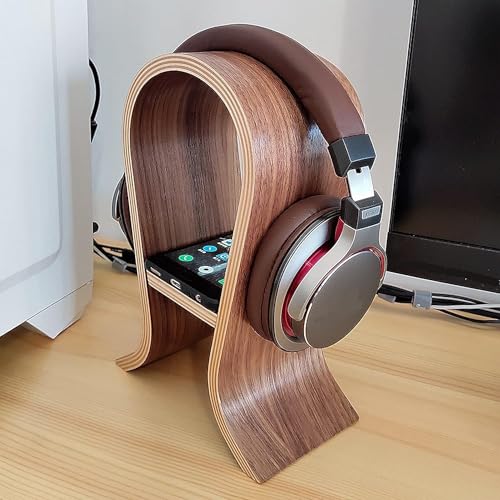 Kopfhörerhalterung, Gaming-Kopfhörer-Display in Walnuss-Finish, kreativer Computer-Kopfhörer-Ständer for PC-Gaming-Headsets Bild 5