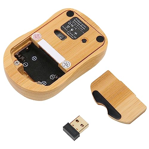 Cryfokt Computer-Wireless-Geräte, 2,4-GHz-Wireless-Tastatur und -Maus aus Bambusholz mit Plug-and-Play-USB-Empfänger für Mac Gaming Office (Kombination aus Maus und Tastatur) Bild 6