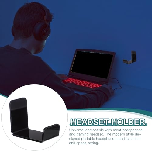 2 Stück Kopfhörerhaken aus Acryl Headset Halterung für Gaming Headset Platzsparend Einfach zu Bewegen für Zuhause und Cybercafé Bild 2