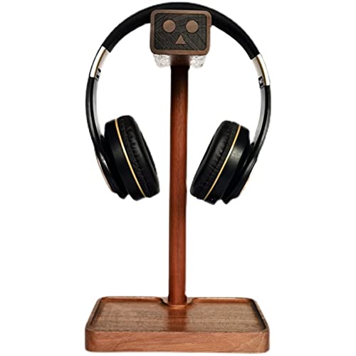 MRKU Kopfhörerständer mit Haken, Schreibtischhalterung aus Walnussholz, Gaming-Display-Regal, universell einsetzbar mit Ablagefach – Walnuss Bild 1