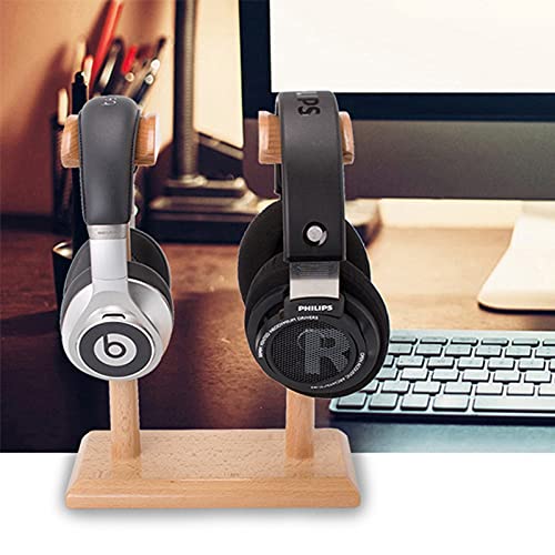 MRKU Kopfhörerständer mit Haken, doppelwandig, aus Holz, kreativ gestaltet, kompatibel mit Gaming- und Wireless-Kopfhörern Bild 5