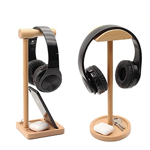 MRKU Kopfhörerständer, Headset-Haken, Halterung für Gaming-PCs, universelle Holzstütze, Flexible Kopfstütze, modische Halterung Bild 3