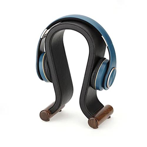 MRKU Kopfhörerständer mit Haken, universell einsetzbar, aus PU-Leder und Holz, für Gaming-Kopfhörer, Schreibtischablage für kabelgebundene Kopfhörer Bild 4