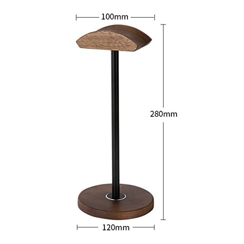 MRKU Kopfhörerständer mit Haken, universell einsetzbar, aus massivem Holz, universeller Aluminiumlegierung, Gaming-Optik, Walnussholz, Kopfhörer-Displayhalterung für den Schreibtisch Bild 2
