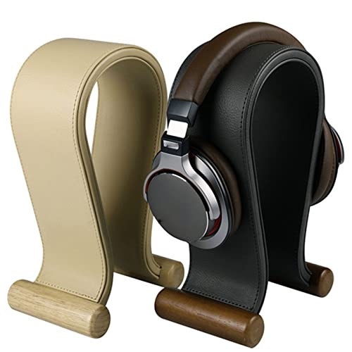 MRKU Kopfhörerständer mit Haken, universell einsetzbar, aus PU-Leder und Holz, für Gaming und Schreibtisch Bild 3