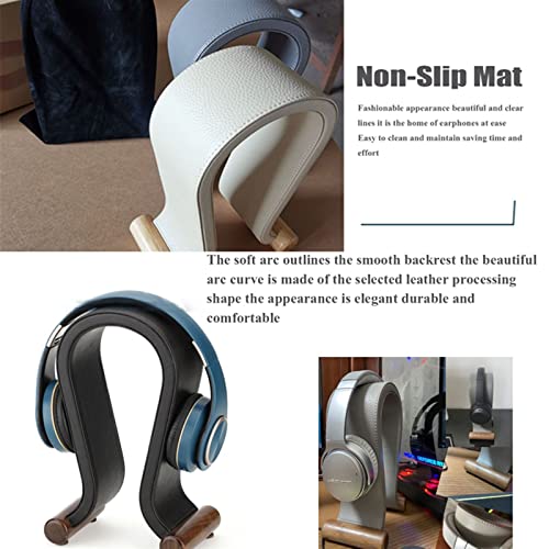 MRKU Kopfhörerständer mit Haken, universell einsetzbar, aus PU-Leder und Holz, für Gaming und Schreibtisch Bild 7