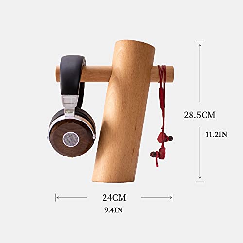 MRKU Kopfhörerständer, Headset-Haken, Tischhalterung aus Holz, kreativer multifunktionaler Kopfhörerständer aus Massivholz Bild 3