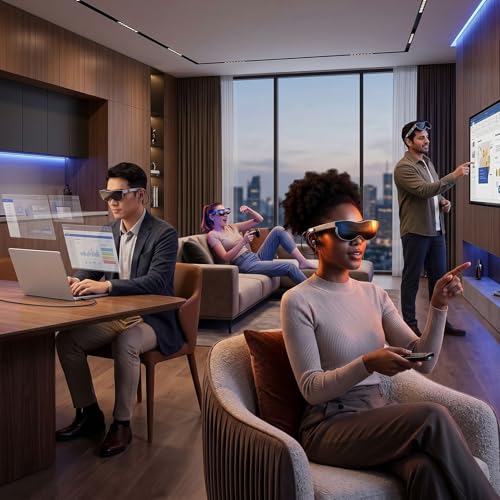 Elprico 3D-Videoanzeigebrille, Videobrille, 2D/3D Umschaltbar, Lautstärke Einstellbar, 70° FOV, +2D Bis –6D Dioptrieneinstellung (Keine Zusätzliche Brille erforderlich), Magnetische Bild 3