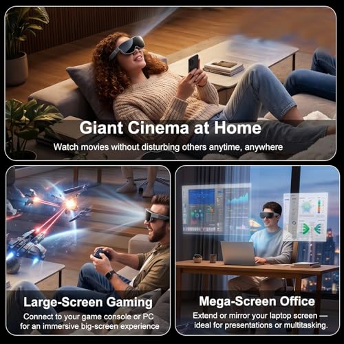 Elprico 3D-Videoanzeigebrille, Videobrille, 2D/3D Umschaltbar, Lautstärke Einstellbar, 70° FOV, +2D Bis –6D Dioptrieneinstellung (Keine Zusätzliche Brille erforderlich), Magnetische Bild 4