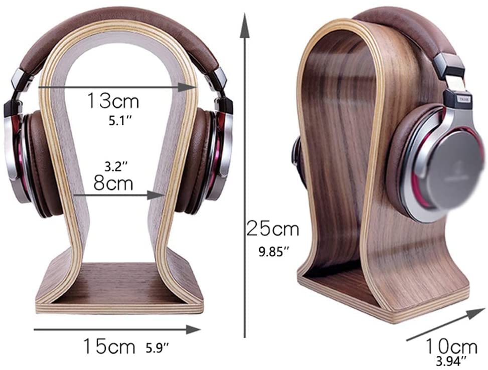 MRKU Kopfhörerständer, Headset-Haken, Tischhalterung aus Holz, passend für nahezu alle glatten und komfortablen Oberflächen Bild 2