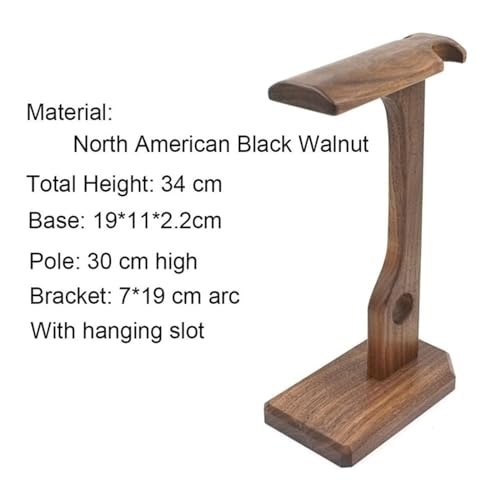 MRKU Kopfhörerständer, Headset-Haken, Tischaufhänger aus Holz (Walnuss, Palisander, rote Birne), Blumenregal, Ohrhörer Bild 2
